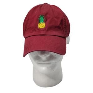 Kbethos Classics Maroon Strapback Baseball Hat Cap With Embroidered Pineapple